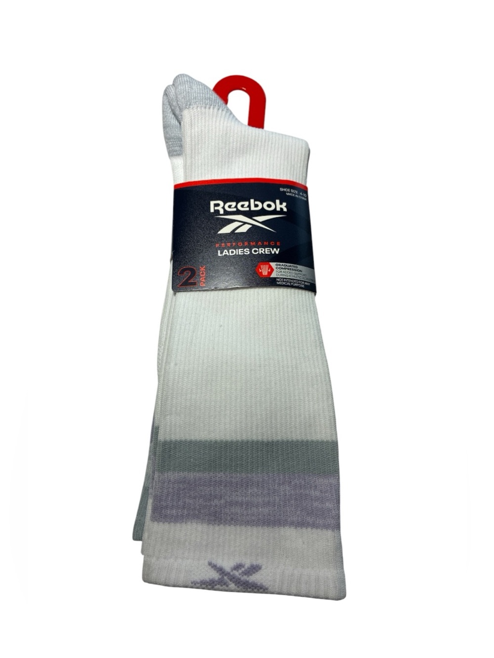 Reebok performance Ladies Crew Socks - compression shoe size 4-10 new